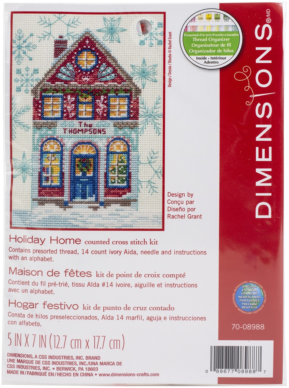 Dimensions Counted Cross Stitch Kit 5"X7"-Holiday Home (14 Count)